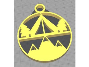 camp keychain 3d printer accessories scouts tent trees 3d print model - Mito3D