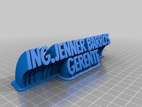 my customized sweeping 2-line name plate text office 3d print model - Mito3D