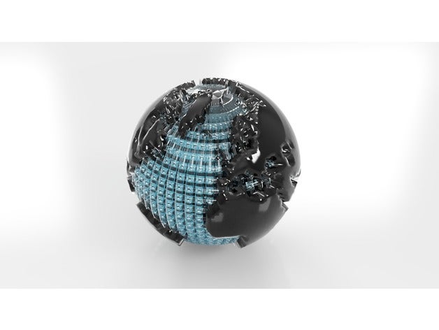 elegante globo 1-5 esculturas Mapa 3d globos globus karte mapa em relevo welt weltkarte mundo 3D print model - Mito3D