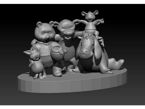 pooh animals 3d print model - Mito3D