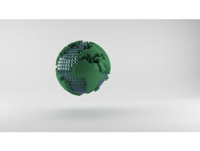 élégant globe 5-5 sculptures Carte en 3d art erdball la géographie globus karte kunst welt weltkarte monde 3d print model - Mito3D