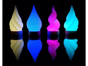 rgb lamba ır-uzaktan kumanda şarj edilebilir 18650 pil led dekor ışık rgb-led 3d print model - Mito3D
