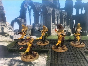 frostgrave banana warband set 1 games 28mm 32mm 3d slash apprentice barbarian bowman character crossbow crossbowman fantasy mini miniature miniatures model shield spell spells staff switch sword wargame wargames wargaming windshield wizard 3d print model - Mito3D