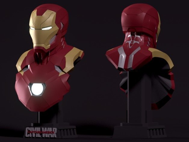 iron man mark 46 bust civil war props avengers marvel 3D print model - Mito3D