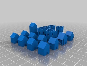 medeival town 3d printing madewithtinkercad 3d print model - Mito3D
