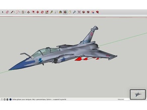 rafale de dassault 3d la impresión avion huso 3d print model - Mito3D