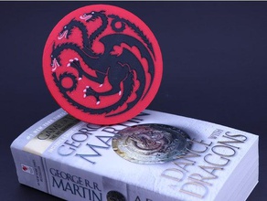 multi-color game thrones coaster house targaryen 3d printing coasters decor decoration dragons drink drinks gameofthrones got home stark kitchen living room multicolor palette2 spool holder table top 3d print model - Mito3D