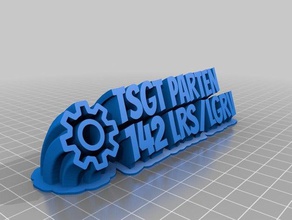 tsgt parten office personalizado 3d print model - Mito3D