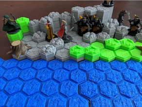 baldosas hexagonales terreno v1 de juguete juego accesorios 3d print model - Mito3D