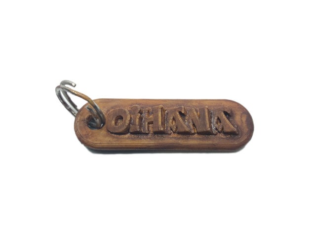 oihana personalized keychain embossed letters keychains 3D print model - Mito3D