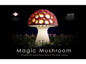 generative design cogumelo mágico decoração a casa lâmpada diodo emissor de luz voronoi iluminação 3d print model - Mito3D