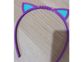 diadema gato flexible con orejas otro color fashion cat hairbands 3d print model - Mito3D