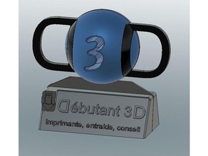 logo d&eacutebutant 3d d3d sur base signs logos 3d print model - Mito3D