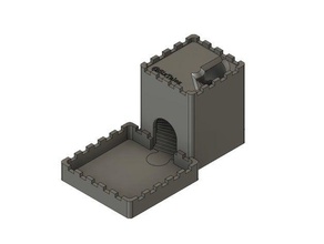 modular dice tower castle tray dungeons dragons spiral stairs 3d print model - Mito3D