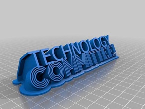 my customized sweeping name plate &ndash 2 lines fonts remixtechnology committee signs logos 3d print model - Mito3D
