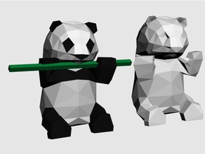 lowpoly panda animals 3d print model - Mito3D