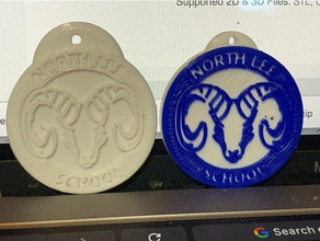 north lee school keychain keychains 3d print model - Mito3D