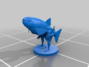 trout man sculptures muscles razor blade 3d print model - Mito3D