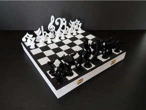 music notes chess piece 3d print model - Mito3D