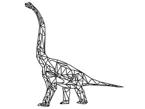 brontosaurus 2d arte de parede dinossauro 3d print model - Mito3D