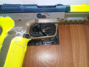 airsoft 5-seven holster trigger lock mechanism sport outdoors molle tokyo marui 3d print model - Mito3D