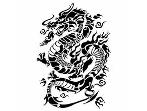 drago cinese stencil 2 d art il nuovo anno fantasia mito 3d print model - Mito3D