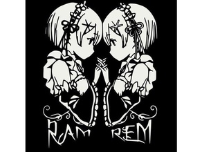 ram rem stencil 2d art anime re zero 3d print model - Mito3D