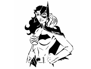 batgirl wonderwoman stencil 2d art barbara gordon dc comics diana prince 3d print model - Mito3D