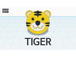 1day 1cad tiger animals 1day1cad beast cute decoration education model 3d print model - Mito3D
