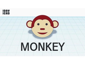 1Tag 1cad Affe Tiere 1day1cad Tier Niedlich monkey 3d print model - Mito3D
