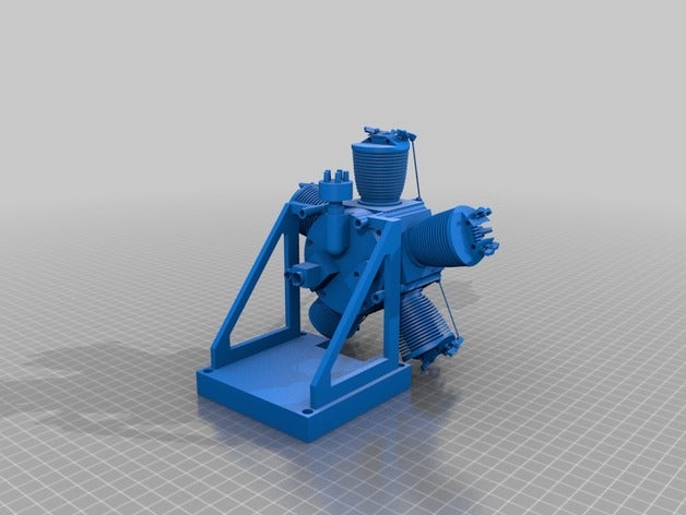 my customized openscad 5 cylinder radial engine 3d printing 3D print model - Mito3D