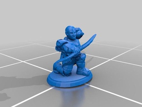halflings archer multiple poses toy game accessories 28mm 32mm archers dnd mini miniatures pathfinder tiny humans 3d print model - Mito3D