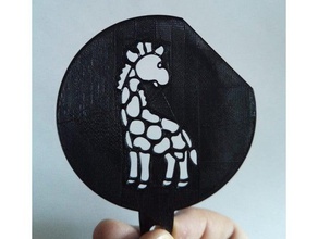 giraffe Kaffee-Schablone lasercut3dprint 2d Kunst 3d print model - Mito3D