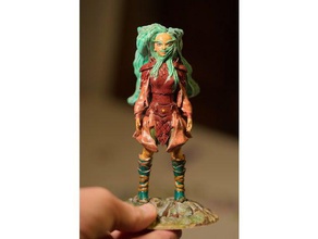 female gnome druid miniature 3d printing dnd pathfinder tabletop 3d print model - Mito3D