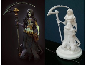 la muerte personas carácter femenino figura de mujer grim reaper alta poli 3d print model - Mito3D