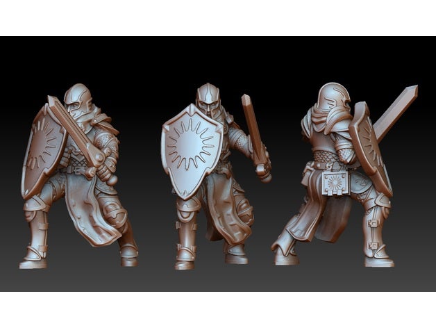 paladino pessoas dnd fantasia santo humanos miniatura tampo de mesa warhammer guerreiro 3D print model - Mito3D