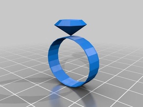 diamond ring rings 3d print model - Mito3D