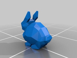 low poly bunny manifold animals 3d print model - Mito3D