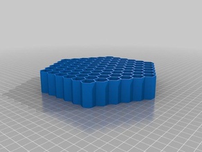 hexagonal pencil holder radius 5 cell 8 organization customized 3d print model - Mito3D