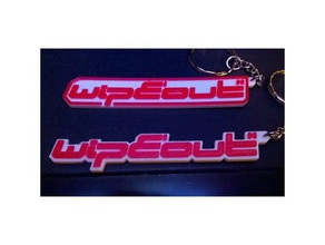 wipeout logo keyring keychain keyfob bag charm keychains designers republic game key chain ring playstation ps2 ps3 retro video wipe out 2097 fusion 3d print model - Mito3D