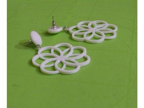 orecchini 5 rhodonea relievo parametrico ciondolo 3d print model - Mito3D
