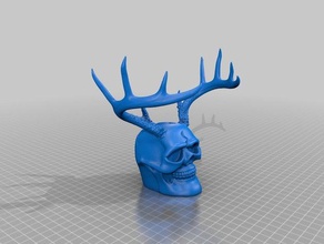 skull horns sculptures human 3d print model - Mito3D