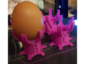 eggcup initials easter brunch kitchen dining breakfast egg family lunch 3d print model - Mito3D