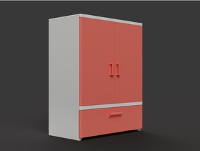 doll closet model furniture dolls house wardrobe 3d print model - Mito3D