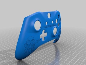 xbox one custom controller shell undertale sans edition video games faceplate skin wrap 3d print model - Mito3D