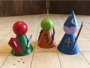 basic enemy markers 28mm toys games dd dnd enemies mage ranger tabletop gaming warrior 3d print model - Mito3D