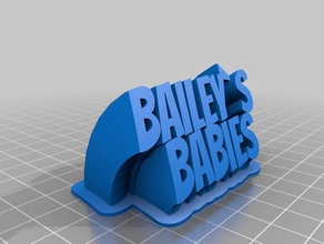 my customized sweeping 2-line name plate text baileys babies office 3d print model - Mito3D