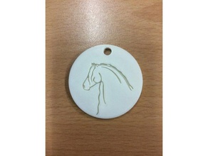 portachiavi friesian horse i testa di cavallo seethrough 3d print model - Mito3D
