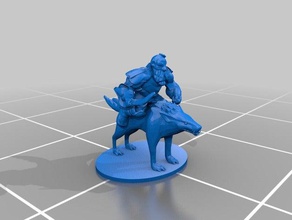 dwarves worg archer toys games 28mm base 32mm dnd miniatures dungeon dwarf coin pathfinder mini ranged character archers worgs 3d print model - Mito3D