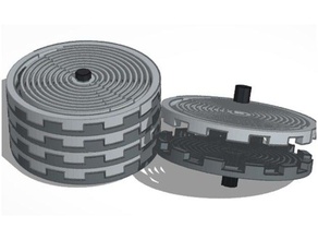 compound tortion spring cylinder wide hobby coil mechanical torsion 3d print model - Mito3D